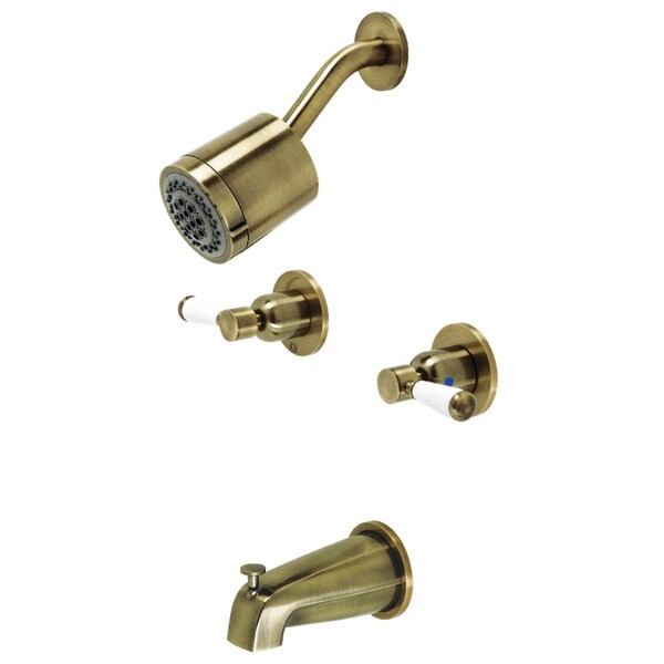 Tub and Shower Faucet, Antique Brass, Wall Mount